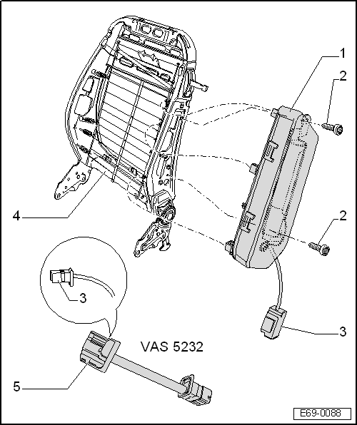 Seat Ibiza. Airbag lateral del conductor/acompañante: cuadro general de montaje